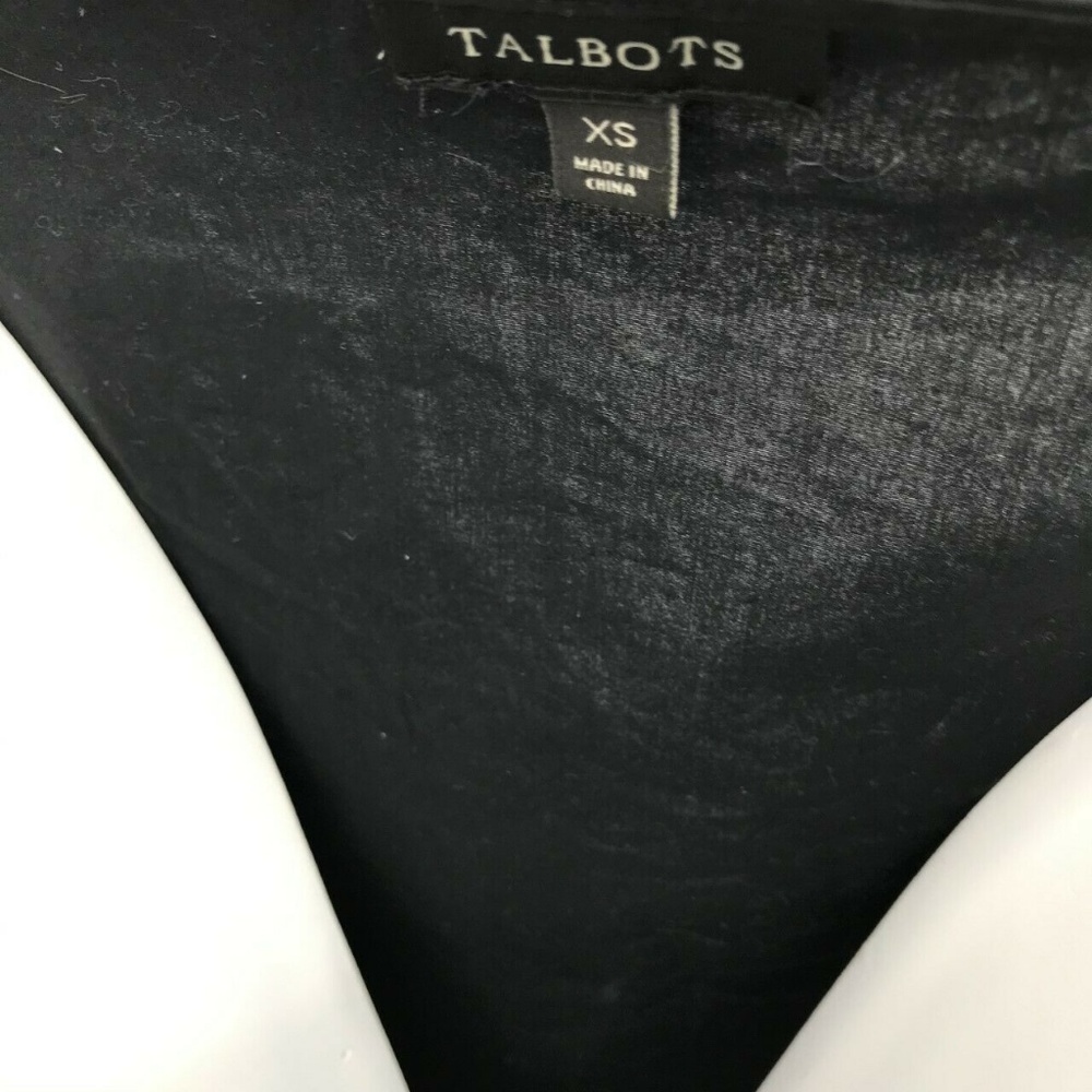 Talbots 3/4 Tie Sleeve Boat Neck Blouse Top Sz XS - Picture 4 of 7